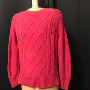 Gap Fuchsia Pink 100% Cotton Pullover Sweater